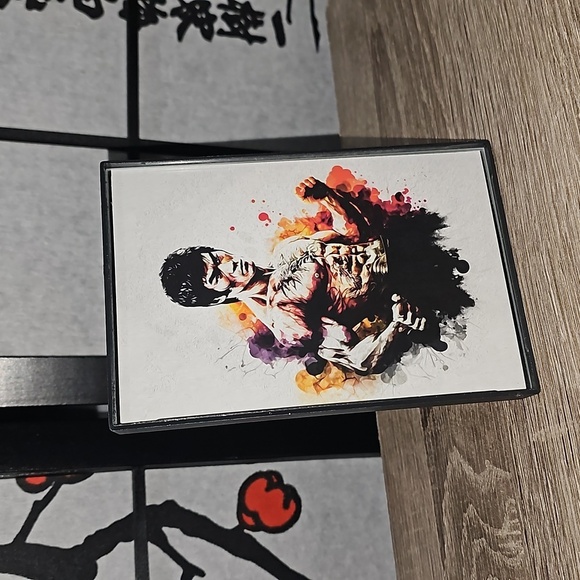 4x6 Framed Bruce Lee Wall Art Martial Arts Watercolor Oil Painting Print - Picture 1 of 10